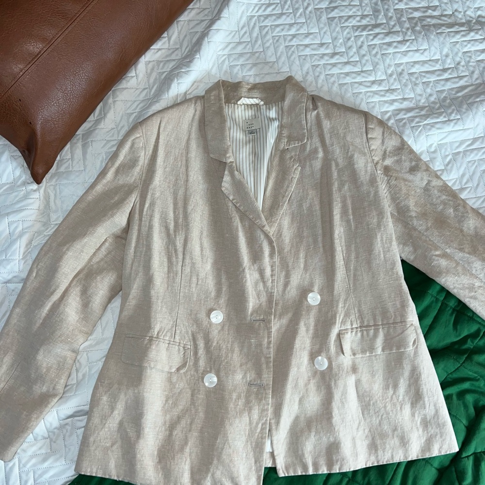 a new day Light Beige Double-Breasted Blazer